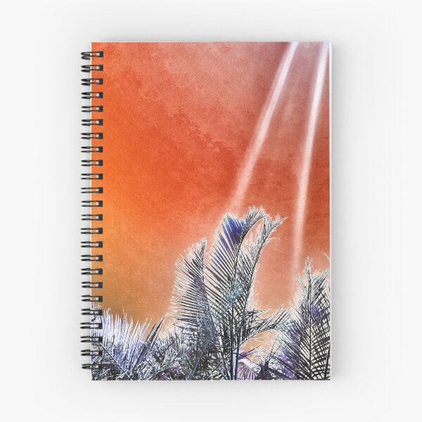 Item preview, Tropical Vibes Palm Fronds Silhouette and Grungy Orange Background designed and sold by Beachy.