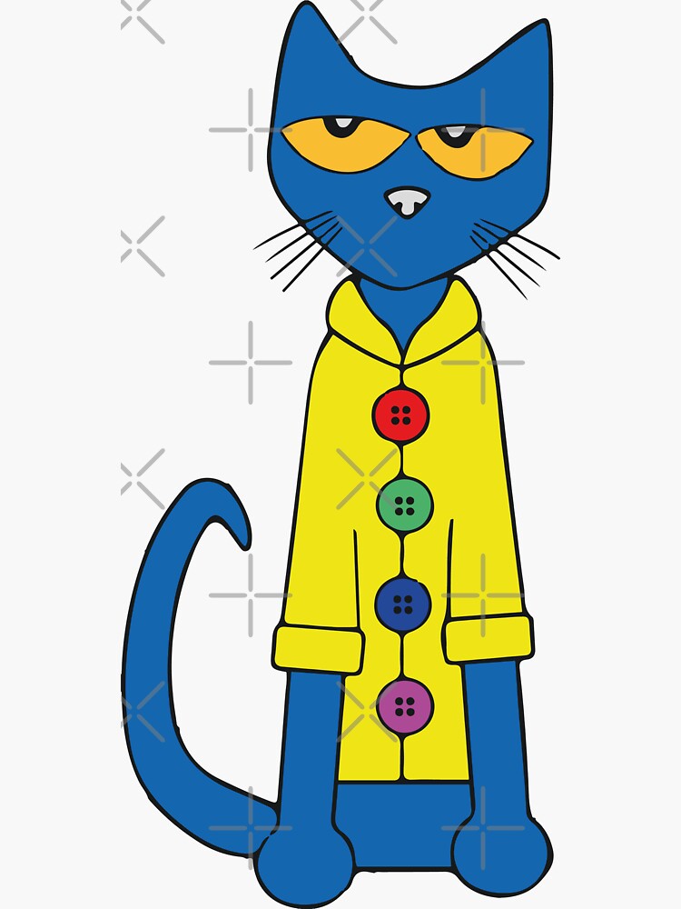 "pete the cat in his yellow vest" Sticker for Sale by Ak1storE Redbubble