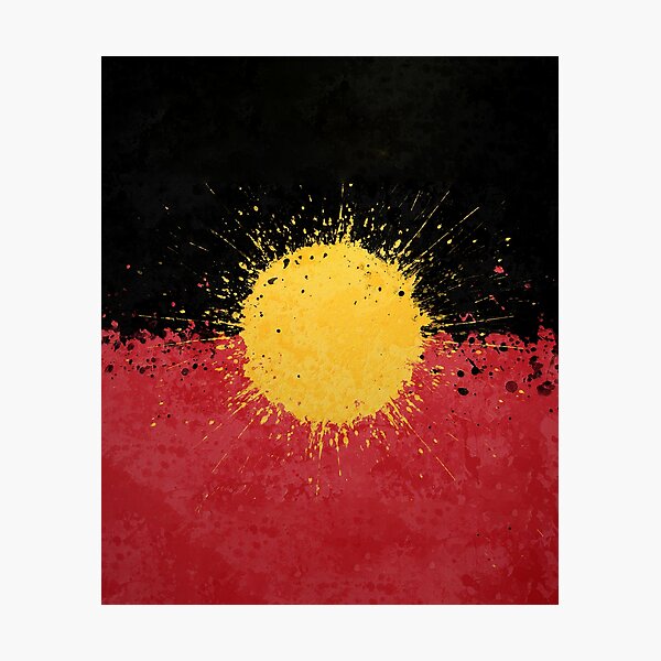 "Abstract Australian Aboriginal Flag Art, Australian Aboriginal Flag