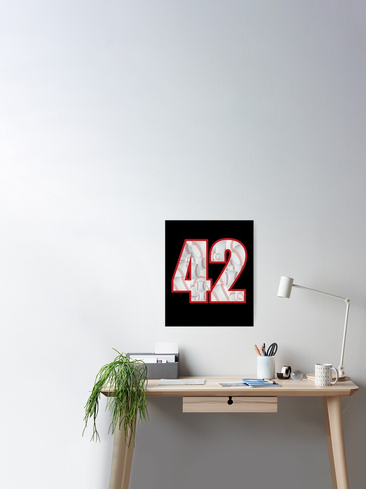 smartrocket Baseball Number #42 Forty Two Lucky Favorite Jersey Number. Wall and Art Print