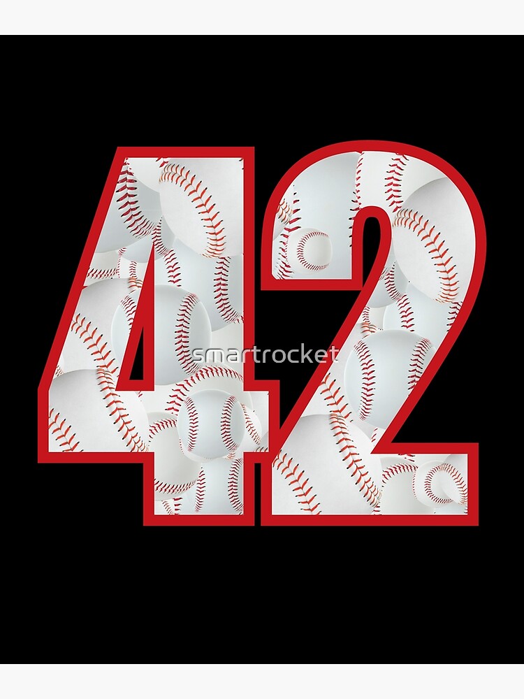 smartrocket Baseball Number #42 Forty Two Lucky Favorite Jersey Number. Wall and Art Print