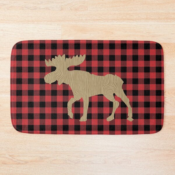 Item preview, Rustic Moose with Buffalo Plaid designed and sold by Art by Jess.