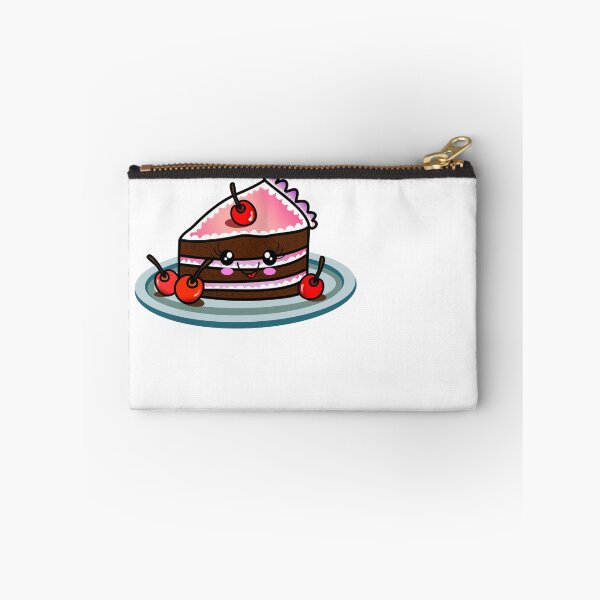 Item preview, Kawaii Chocolate Cherry Cake Slice With Cute Face designed and sold by CreativeCranium.