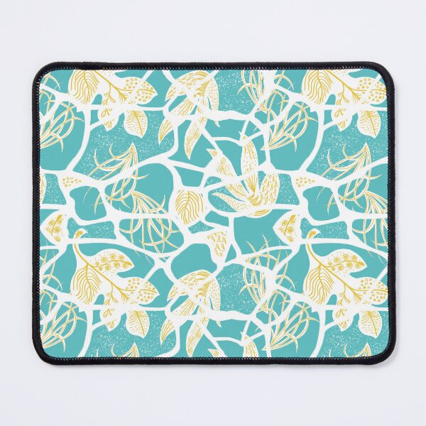 Item preview, Kintsugi Florals - Goldenrod on Aqua designed and sold by bmfabricdesigns.