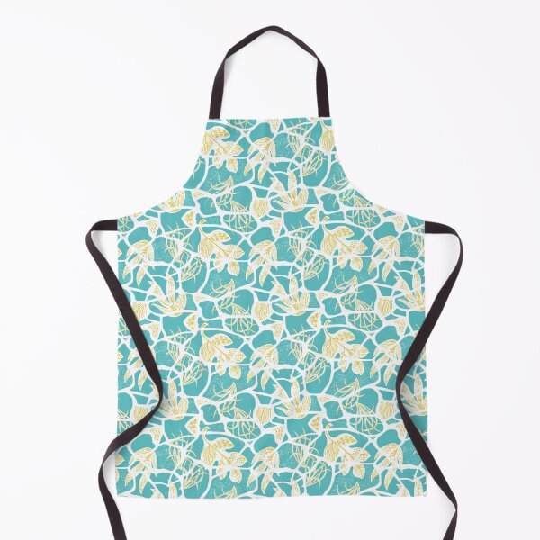 Item preview, Kintsugi Florals - Goldenrod on Aqua designed and sold by bmfabricdesigns.