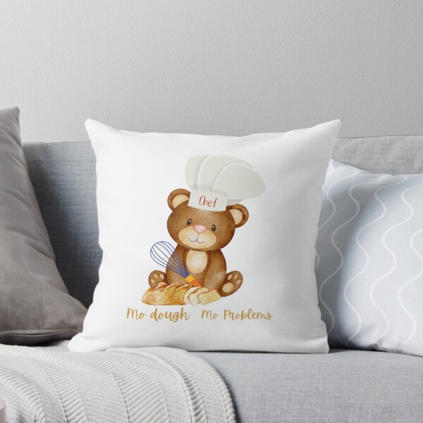 Item preview, Cute Teddy Bear Chef Baker Funny Quote Mo' Dough Mo' Problems designed and sold by two7designs.