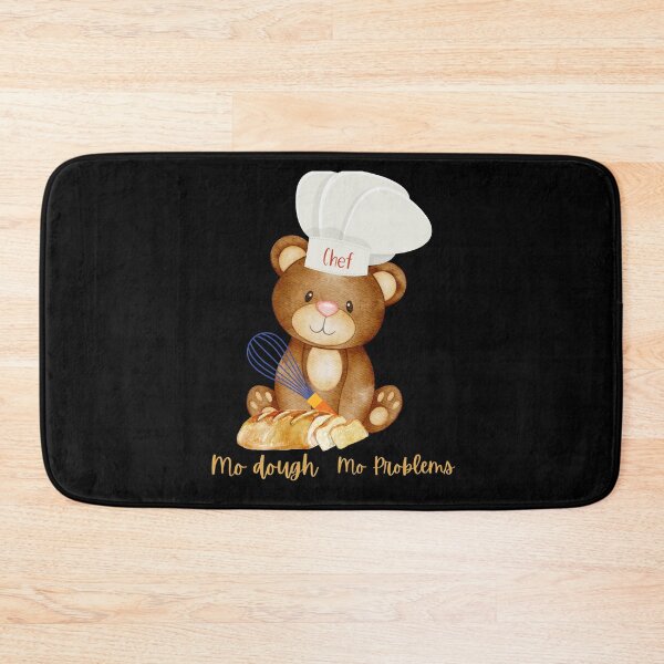 Item preview, Cute Teddy Bear Chef Baker Funny Quote Mo' Dough Mo' Problems designed and sold by two7designs.