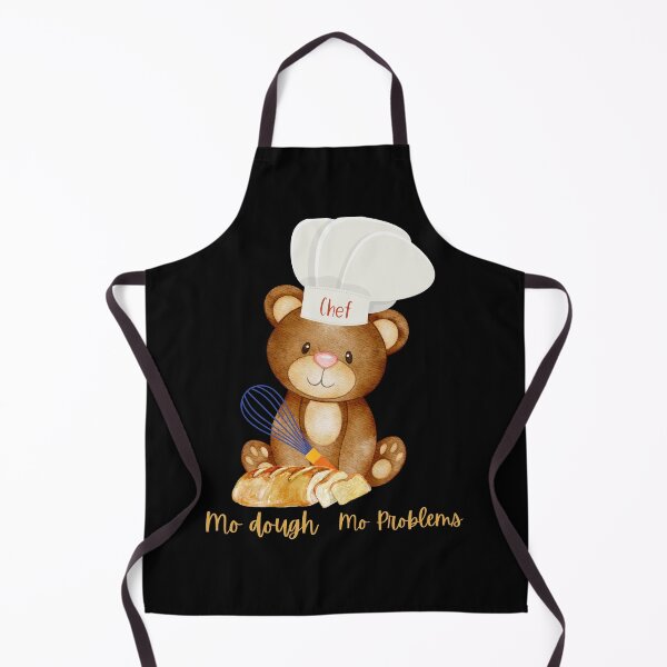 Item preview, Cute Teddy Bear Chef Baker Funny Quote Mo' Dough Mo' Problems designed and sold by two7designs.