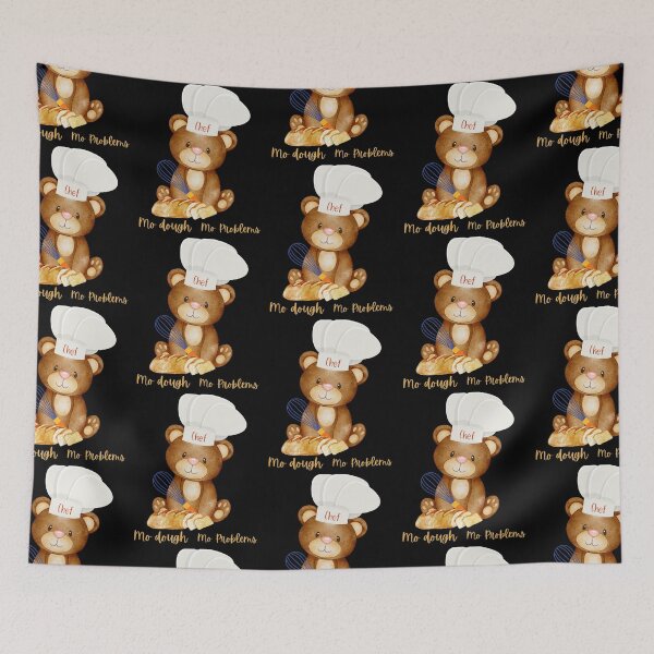 Item preview, Cute Teddy Bear Chef Baker Funny Quote Mo' Dough Mo' Problems designed and sold by two7designs.