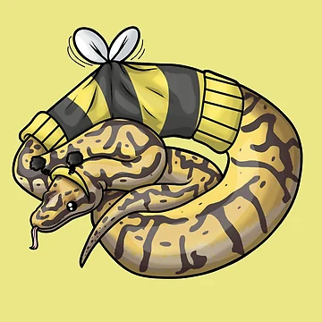 Artwork thumbnail, Bumble Bee Ball Python Design by AMackInCheese