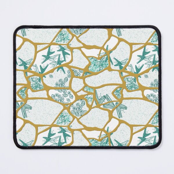 Item preview, Kintsugi - Teal on White designed and sold by bmfabricdesigns.