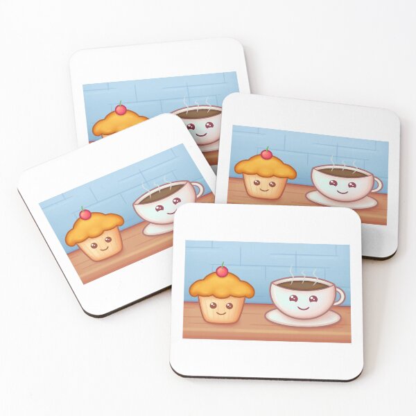 Item preview, Coffee and Cupcake With A Cherry On Top Kawaii designed and sold by CreativeCranium.