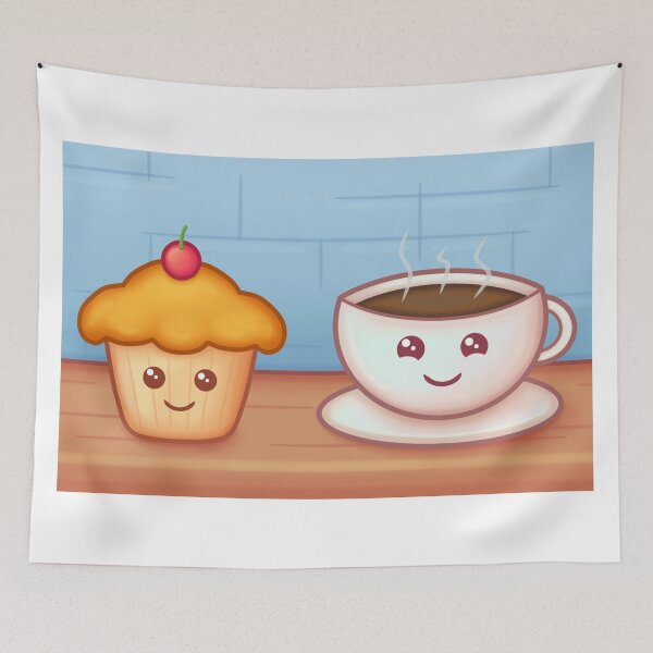 Item preview, Coffee and Cupcake With A Cherry On Top Kawaii designed and sold by CreativeCranium.