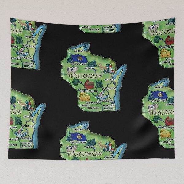 Item preview, Wisconsin Walleye Fishing Fish Fisherman Vintage River Lake designed and sold by Yakisha Gates.