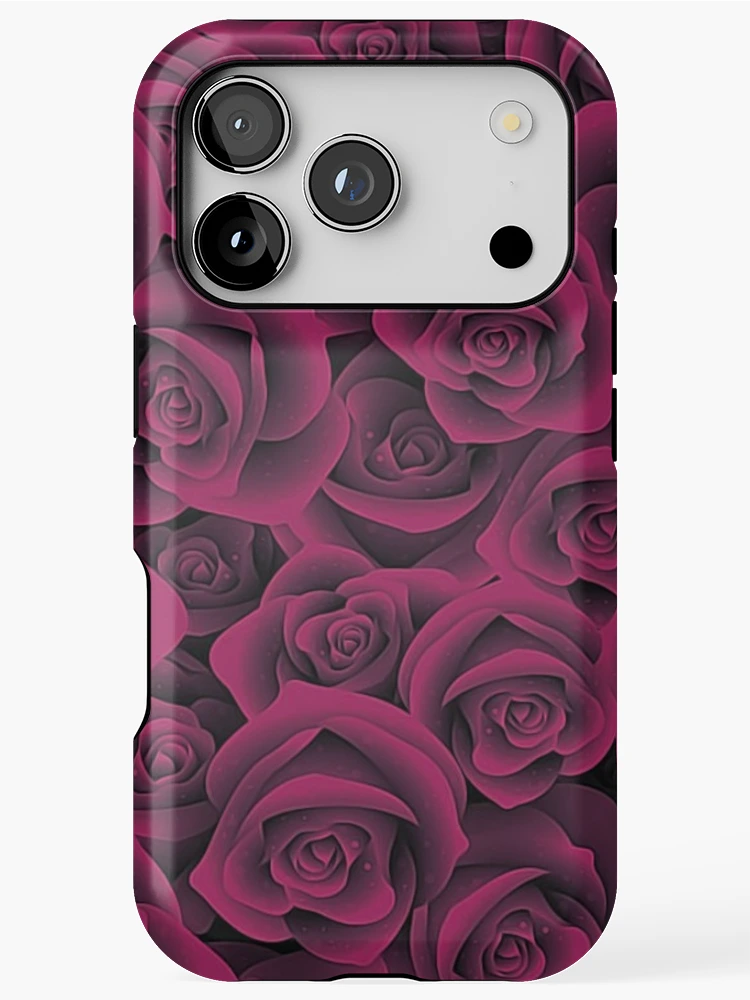 Thumbnail 1 of 4, iPhone Case, Painted Raspberry Red Roses designed and sold by HappyLifeCreate.
