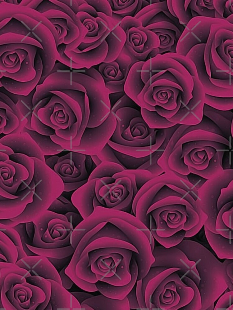 Thumbnail 3 of 3, Scarf, Painted Raspberry Red Roses designed and sold by HappyLifeCreate.
