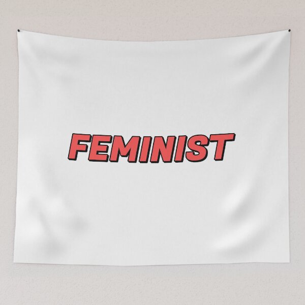 Item preview, Feminist - red text feminism merch designed and sold by Inspirationmotivation.