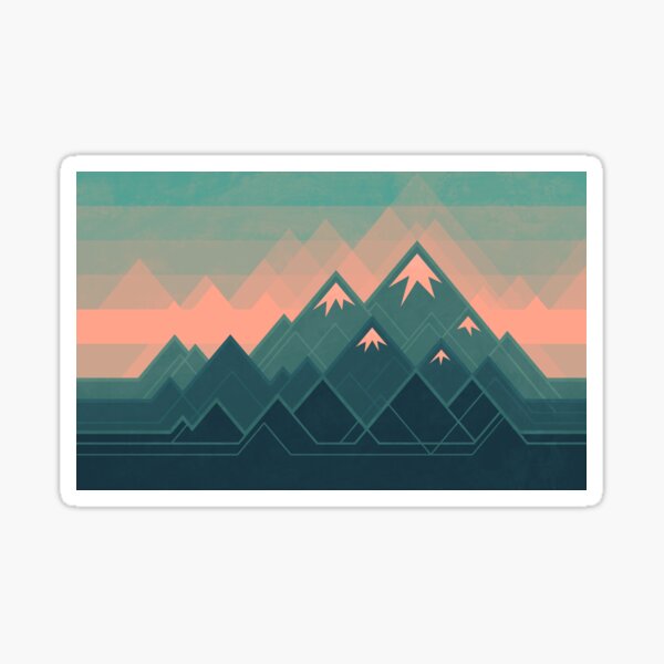 Geometric Mountains Sticker