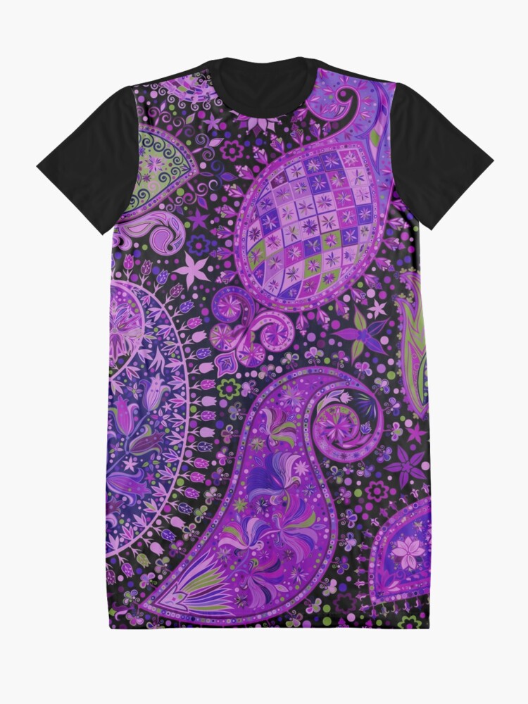 Alternate view of Boho Paisley Madness Var. 3 Graphic T-Shirt Dress