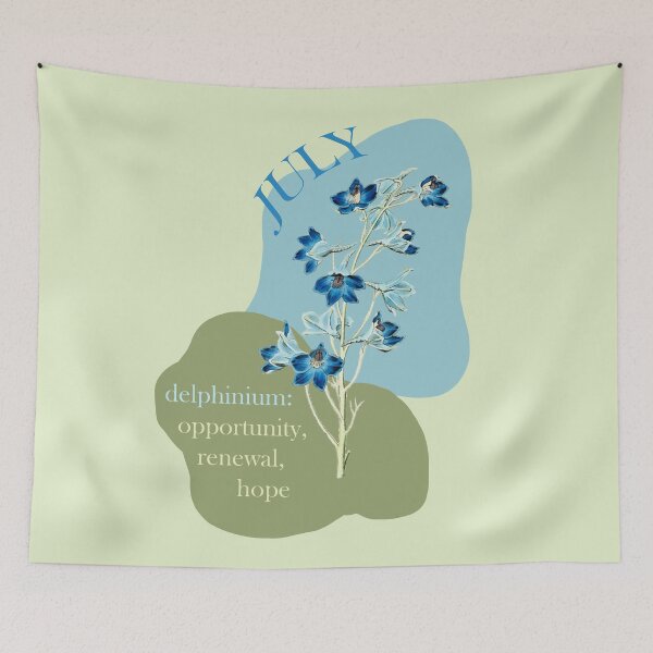 Item preview, July Birthday Month Flower - Delphinium Meaning: Language of Flowers designed and sold by anthologies.