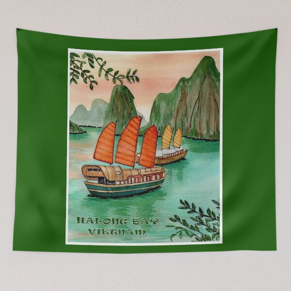 Item preview,  HALONG BAY: Vintage Vietnam Picturesque Travel and Tourism Advertising Print designed and sold by posterbobs.