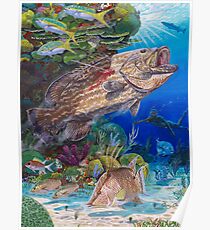 Grouper spearfishing Poster