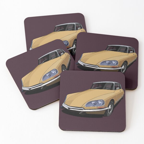 Item preview, French iconic DS Citroen Illustration Graphic Artwork (mustard yellow) designed and sold by SketchNinja.