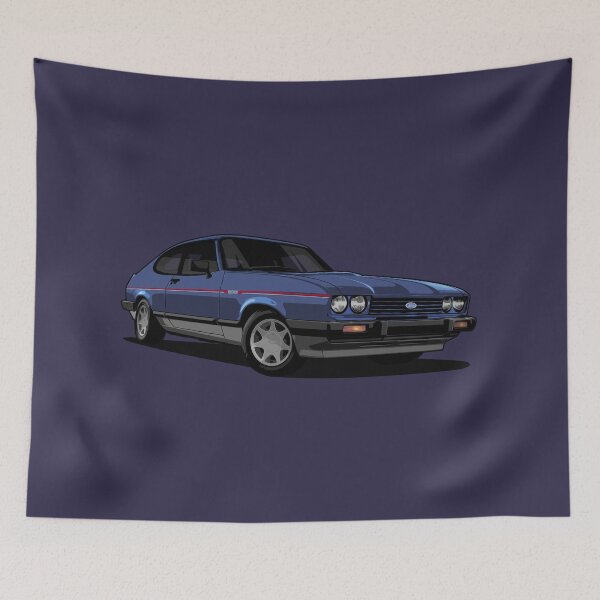 Item preview, Illustration FORD Capri Injection Special Blue oval youngtimer designed and sold by SketchNinja.
