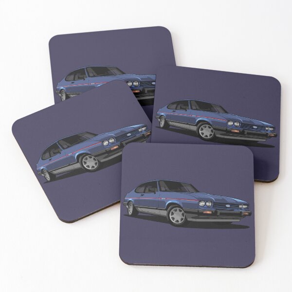 Item preview, Illustration FORD Capri Injection Special Blue oval youngtimer designed and sold by SketchNinja.
