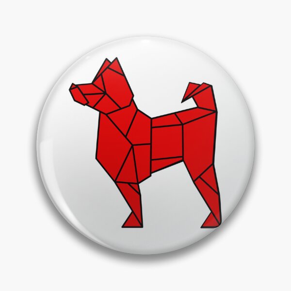 Item preview, Red origami geometrical shiba inu dog designed and sold by hedoniism-shop.