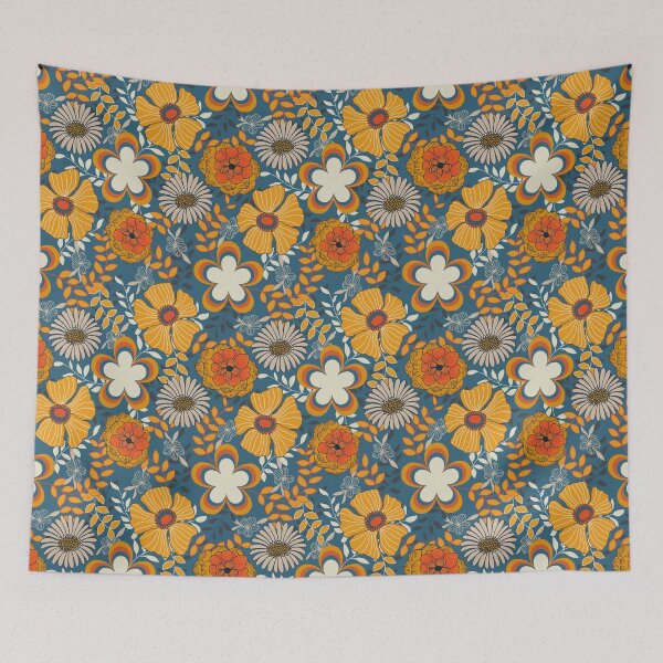 Item preview, 70s floral pattern  designed and sold by Papergrape.