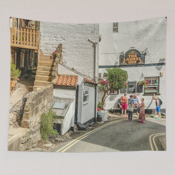 Item preview, Laurel Inn Robin Hoods Bay Pub Picturesque Street Scene Artistic Photograph designed and sold by skyfilming.