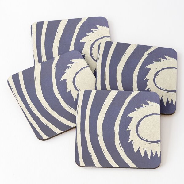 Item preview, Blazing Sun Woodblock Print (Dark Blue) designed and sold by JoAnnRaptorGirl.