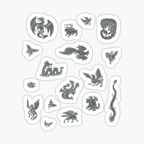 Item preview, Metal Fantasy Creatures Set Silver (Bright Background) designed and sold by BlazeraptorGirl.