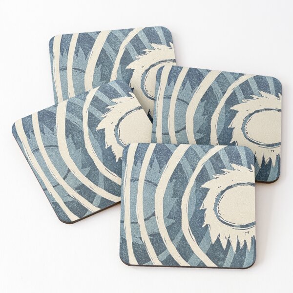 Item preview, Blazing Sun Woodblock Print (Reflective Blue) designed and sold by JoAnnRaptorGirl.