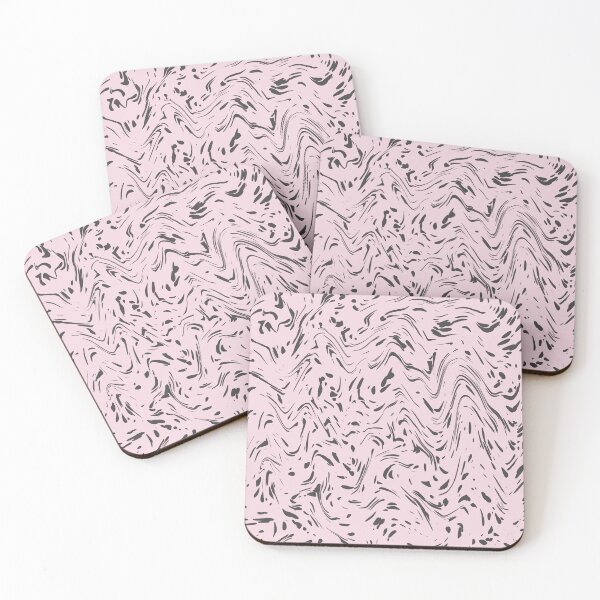 Item preview, Modern Pink Gray Dots Wavy Lines Abstract Design designed and sold by InovArtS.