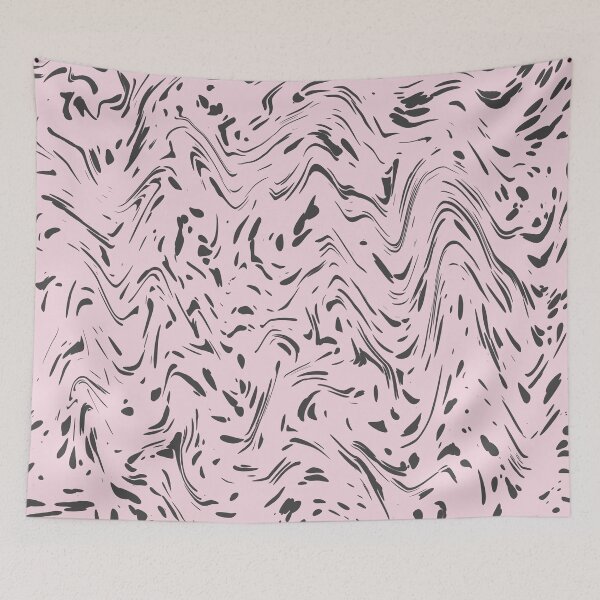 Item preview, Modern Pink Gray Dots Wavy Lines Abstract Design designed and sold by InovArtS.
