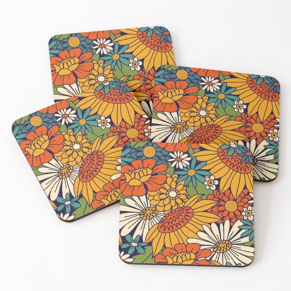 Item preview, 70s Retro Floral - Bold designed and sold by latheandquill.