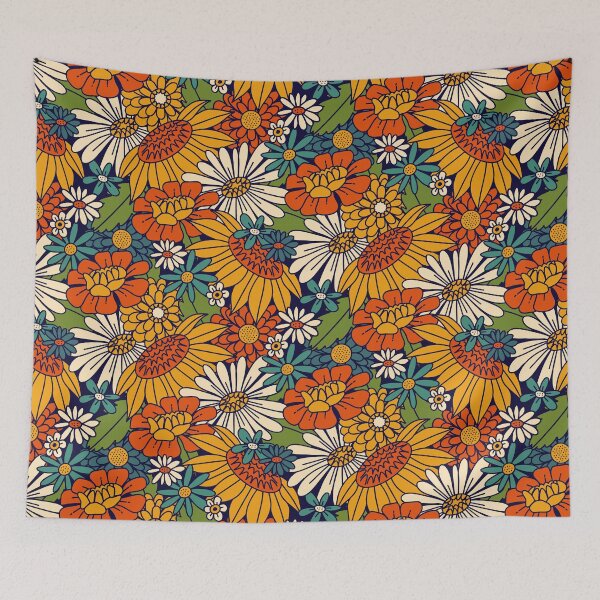 Item preview, 70s Retro Floral - Bold designed and sold by latheandquill.