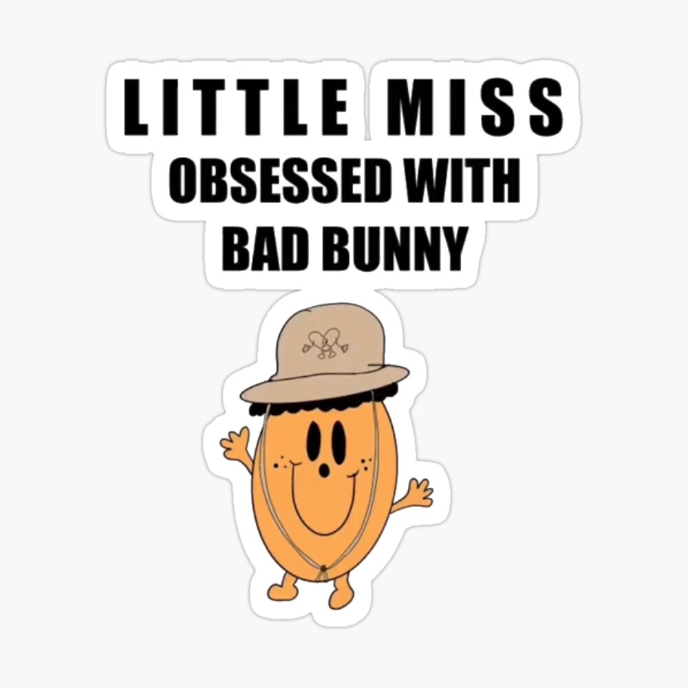 Little Miss Can You Play Bad Bunny Mr.men Sticker Custom 