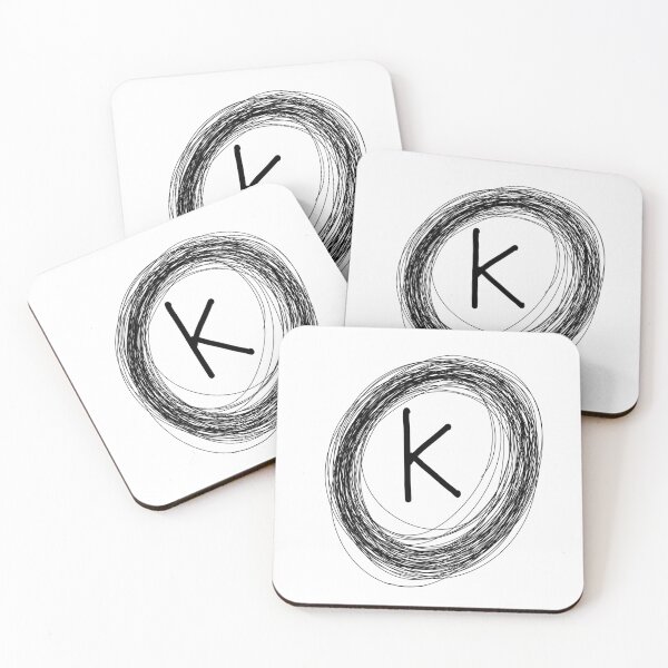 Item preview, K circle framed initial monogram designed and sold by Words-Artist.