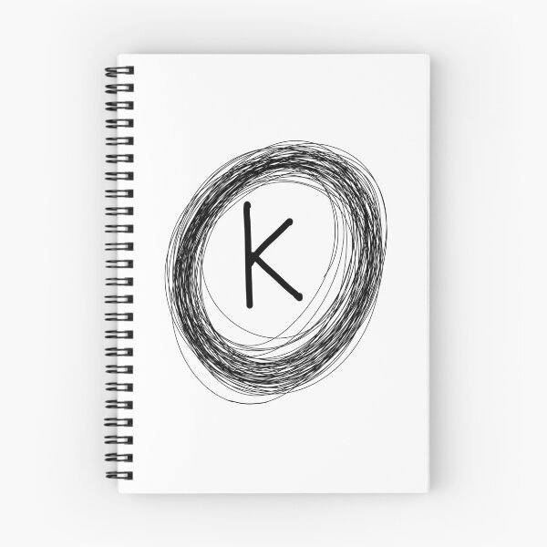 Item preview, K circle framed initial monogram designed and sold by Words-Artist.