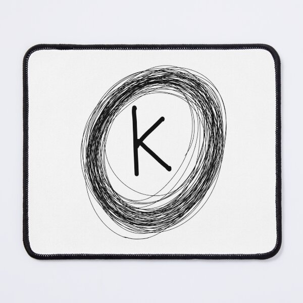 Item preview, K circle framed initial monogram designed and sold by Words-Artist.
