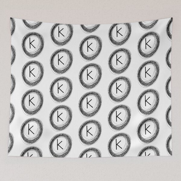 Item preview, K circle framed initial monogram designed and sold by Words-Artist.