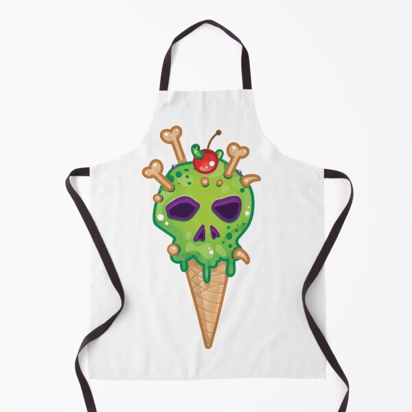 Item preview, Green Skull Ice Cream Cone With Wormy Cherry On Top designed and sold by CreativeCranium.