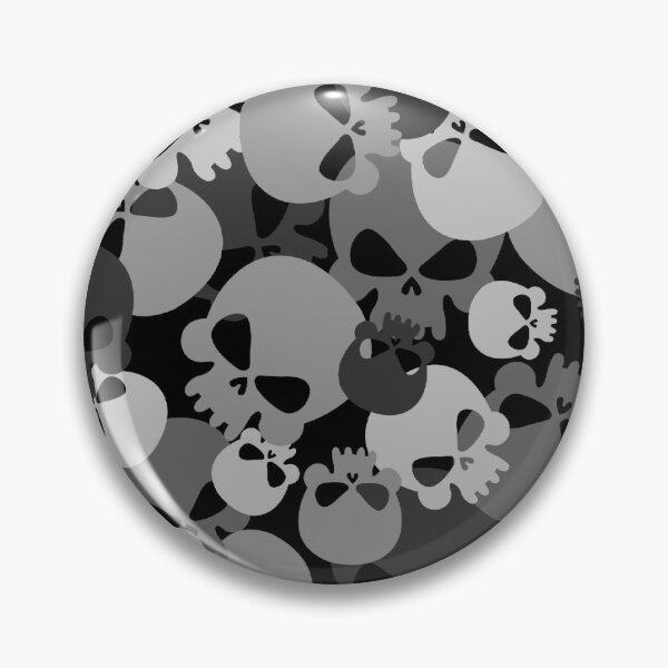 Artikelvorschau, Niedliches Schädel-Kissen-Schwarz-weißes Armee-Tarnungs-graues Kissen-Schädel-Muster entworfen und verkauft von Stephen Scharf.