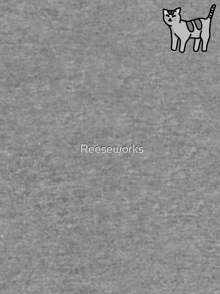 Aperçu 6 sur 6. Sweatshirt léger avec l'œuvre Chat gris créée et vendue par Reeseworks.