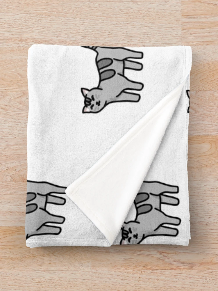 Aperçu 3 sur 6. Plaid avec l'œuvre Chat gris créée et vendue par Reeseworks.