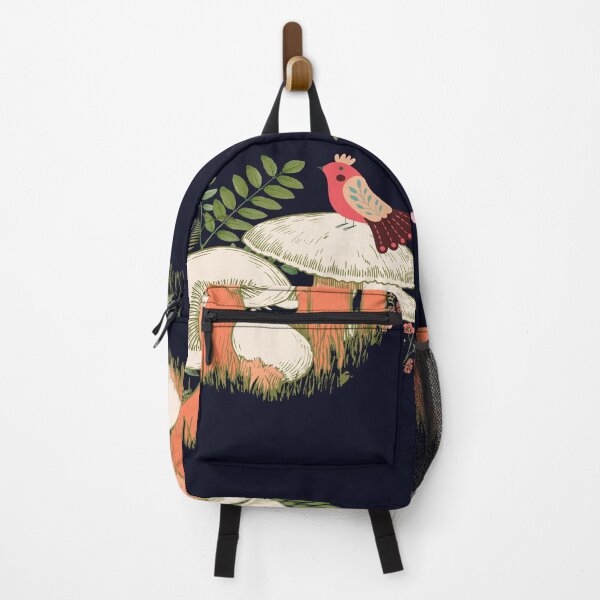 Item preview, Bird Standing On a Mushroom and Pink Flowers designed and sold by adoredigitals.