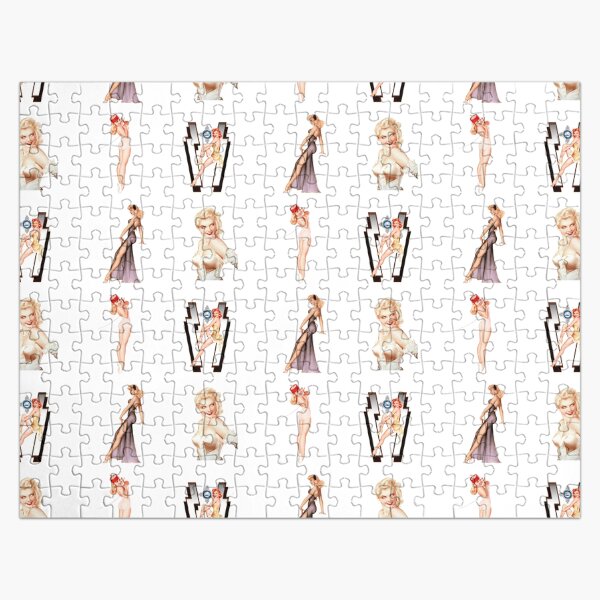 Xzendor7 Photo Restoration Pinup Girl Sticker Pack Set 02 Jigsaw Puzzle